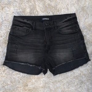 Express Black High Rise Cutoff Jean Shorts